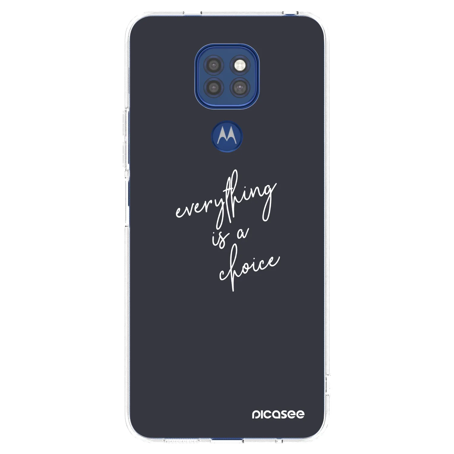 Picasee silikonska prozirna maskica za Motorola Moto G9 Play - Everything is a choice