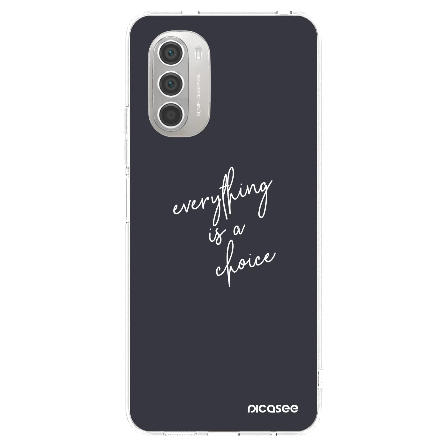Picasee silikonska prozirna maskica za Motorola Moto G51 - Everything is a choice