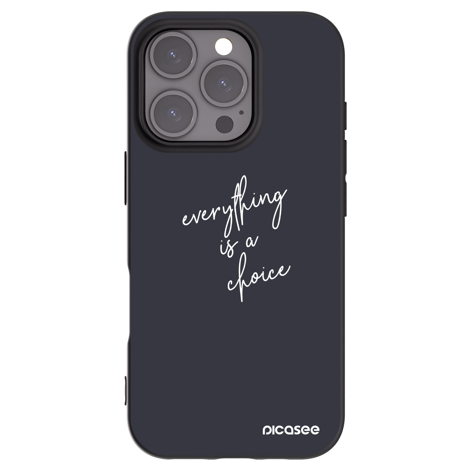 Picasee crna silikonska maskica za Apple iPhone 16 Pro - Everything is a choice