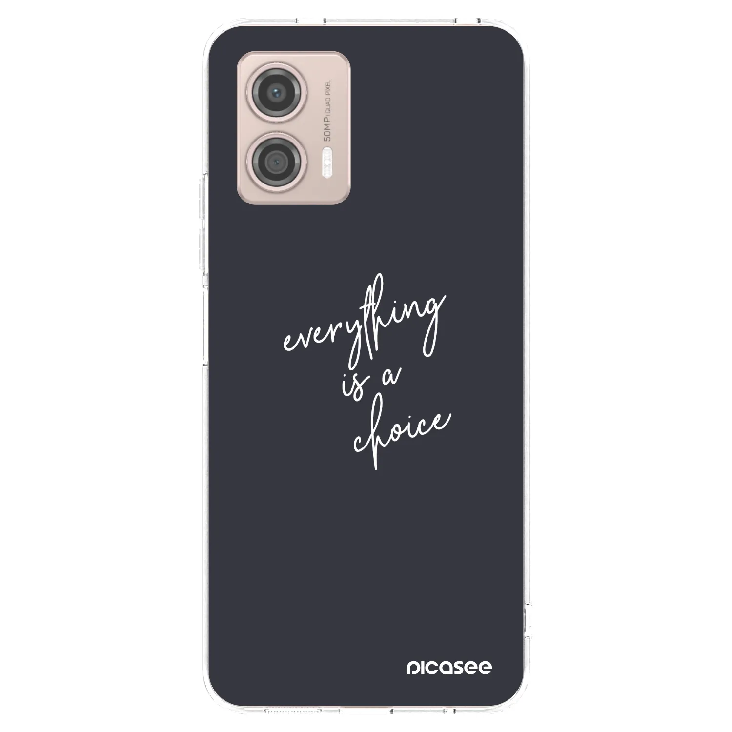 Picasee silikonska prozirna maskica za Motorola Moto G53 5G - Everything is a choice
