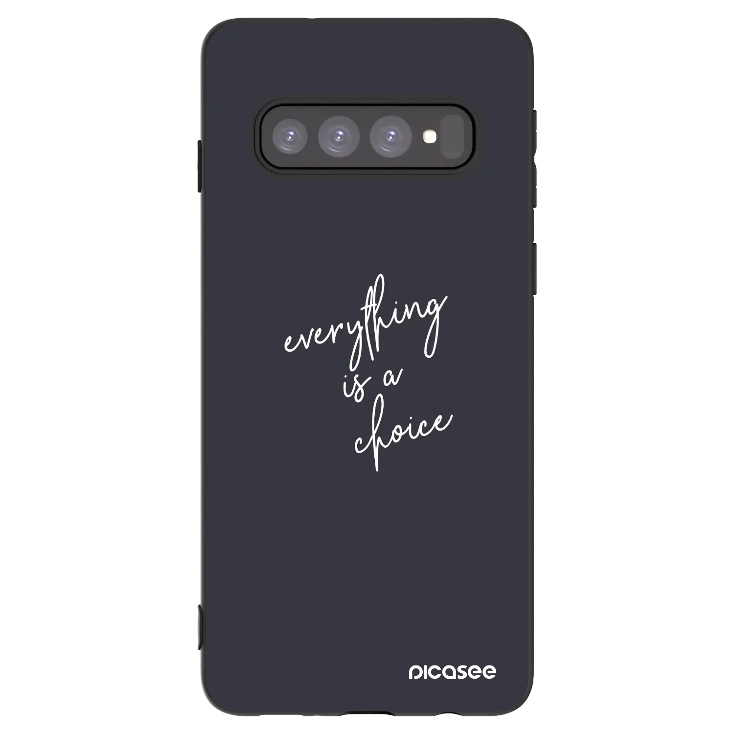 Picasee crna silikonska maskica za Samsung Galaxy S10 G973 - Everything is a choice