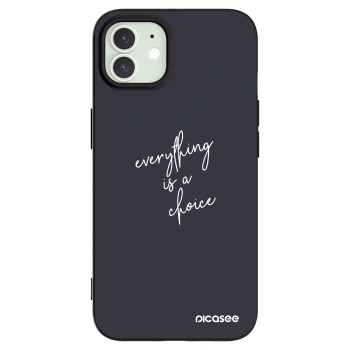 Picasee crna silikonska maskica za Apple iPhone 12 - Everything is a choice