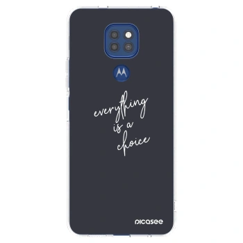 Picasee silikonska prozirna maskica za Motorola Moto G9 Play - Everything is a choice