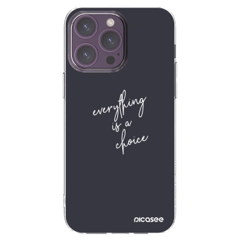 Picasee silikonska prozirna maskica za Apple iPhone 14 Pro Max - Everything is a choice