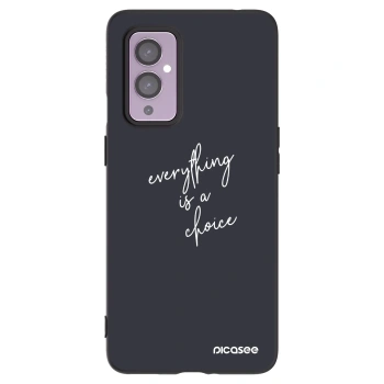 Picasee crna silikonska maskica za OnePlus 9 - Everything is a choice