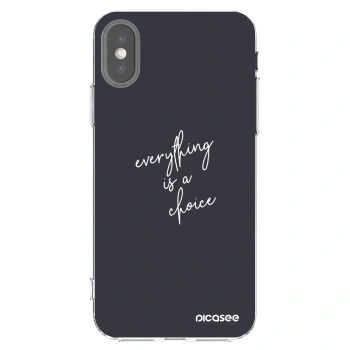 Picasee silikonska prozirna maskica za Apple iPhone X/XS - Everything is a choice