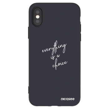 Picasee crna silikonska maskica za Apple iPhone X/XS - Everything is a choice