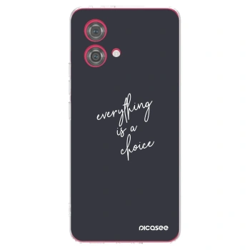 Picasee silikonska prozirna maskica za Motorola Moto G84 5G - Everything is a choice