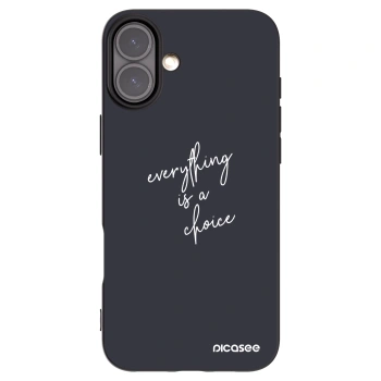 Picasee crna silikonska maskica za Apple iPhone 16 Plus - Everything is a choice