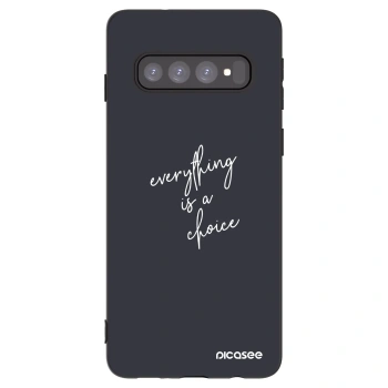 Picasee crna silikonska maskica za Samsung Galaxy S10 G973 - Everything is a choice