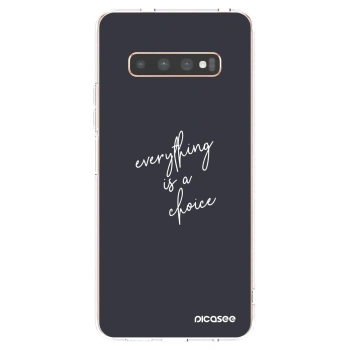 Picasee silikonska prozirna maskica za Samsung Galaxy S10 Plus G975 - Everything is a choice