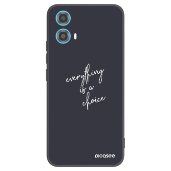 Picasee crna silikonska maskica za Motorola Moto G34 5G - Everything is a choice