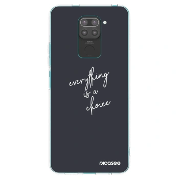 Picasee crna silikonska maskica za Xiaomi Redmi Note 9 - Everything is a choice