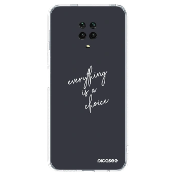 Picasee silikonska prozirna maskica za Xiaomi Redmi Note 9S - Everything is a choice