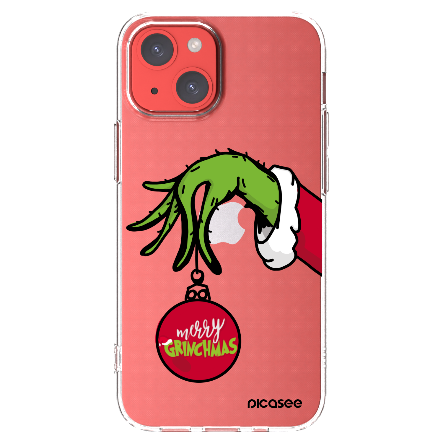 Picasee silikonska prozirna maskica za Apple iPhone 13 mini - Grinch