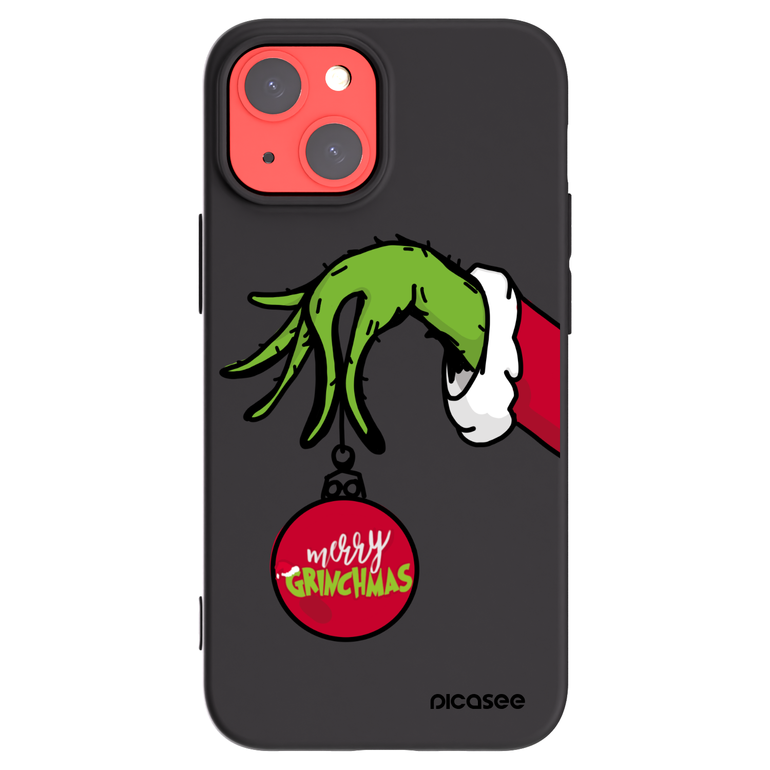 Picasee crna silikonska maskica za Apple iPhone 13 mini - Grinch