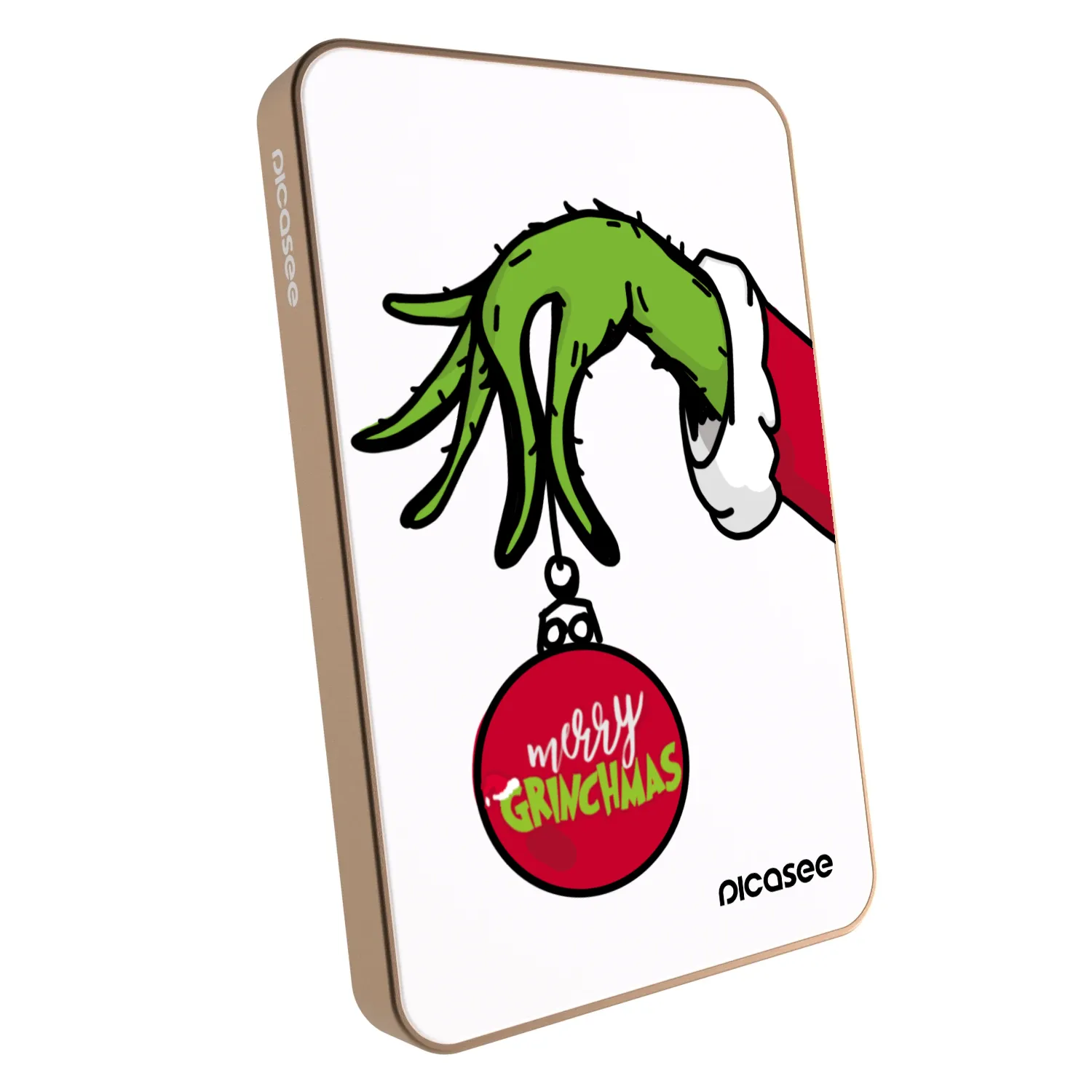 Picasee Prijenosni punjač s MagSafe 5 000 mAh Zlatni - Grinch