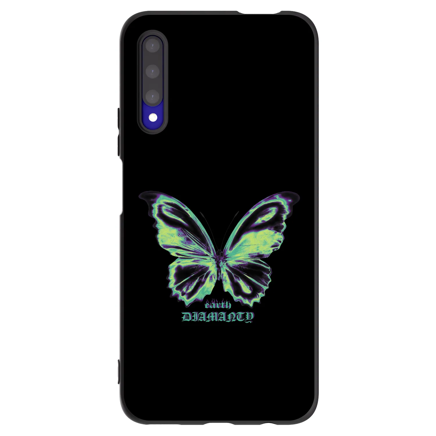 Picasee crna silikonska maskica za Honor 9X Pro - Diamanty Blue