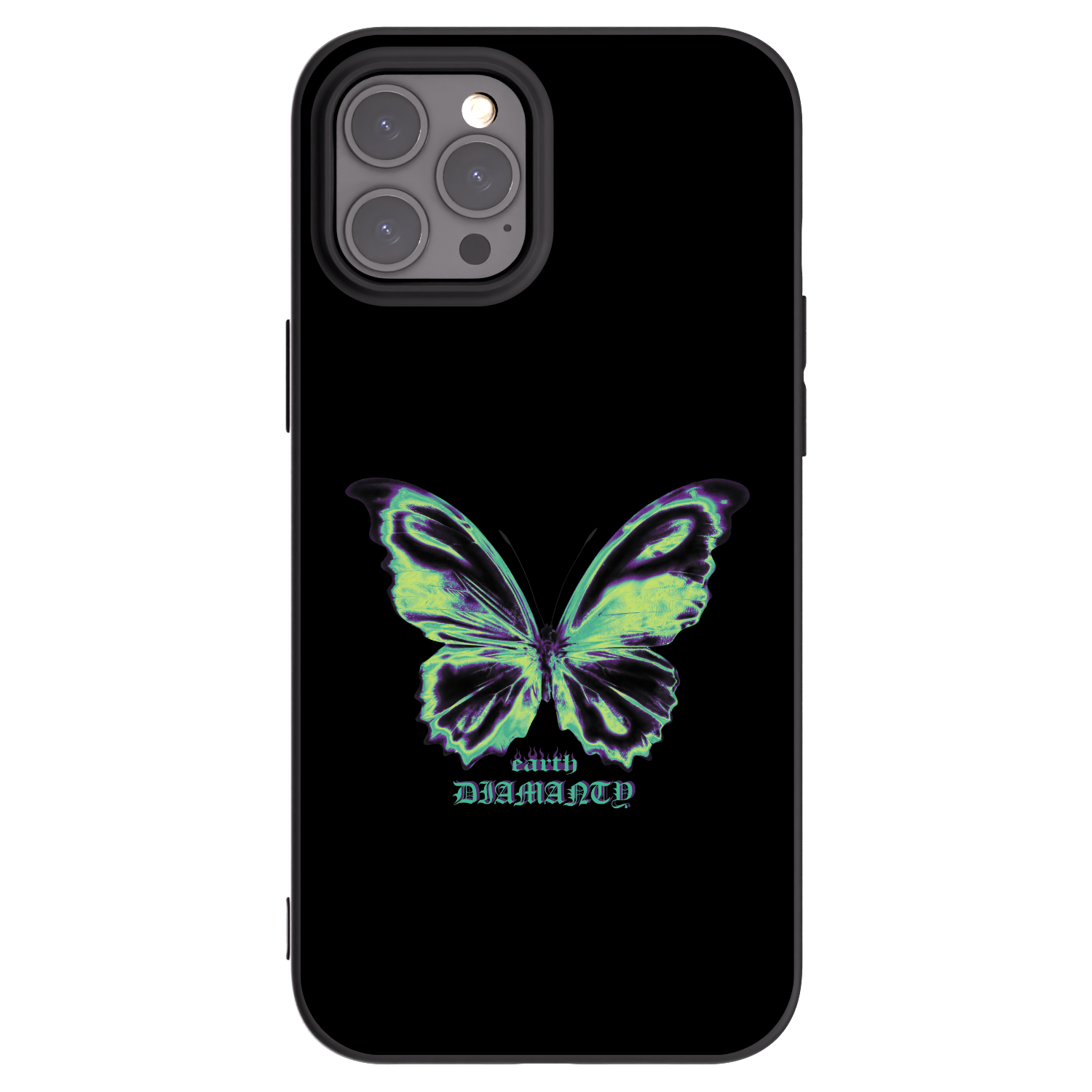 Picasee crna silikonska maskica za Apple iPhone 12 Pro Max - Diamanty Blue