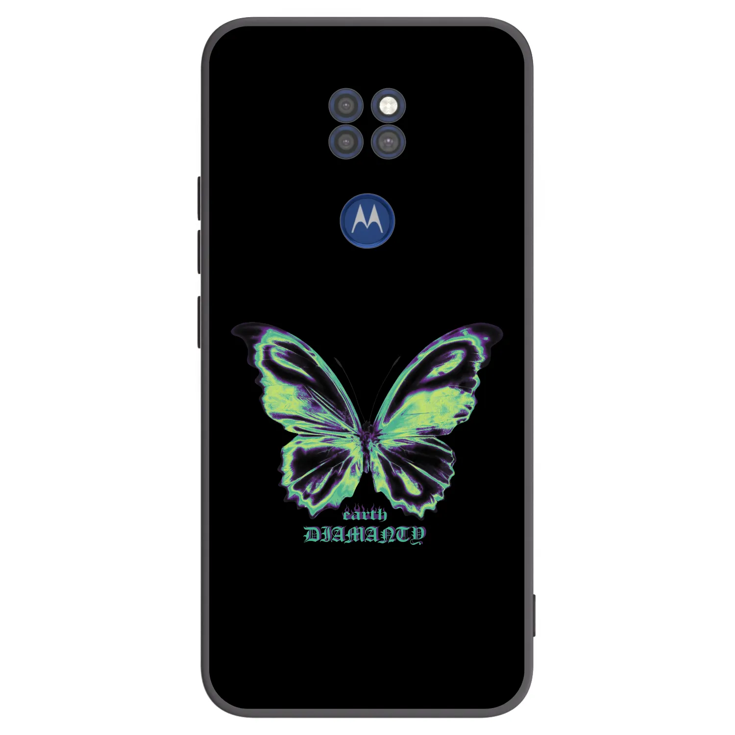 Picasee crna silikonska maskica za Motorola Moto G9 Play - Diamanty Blue