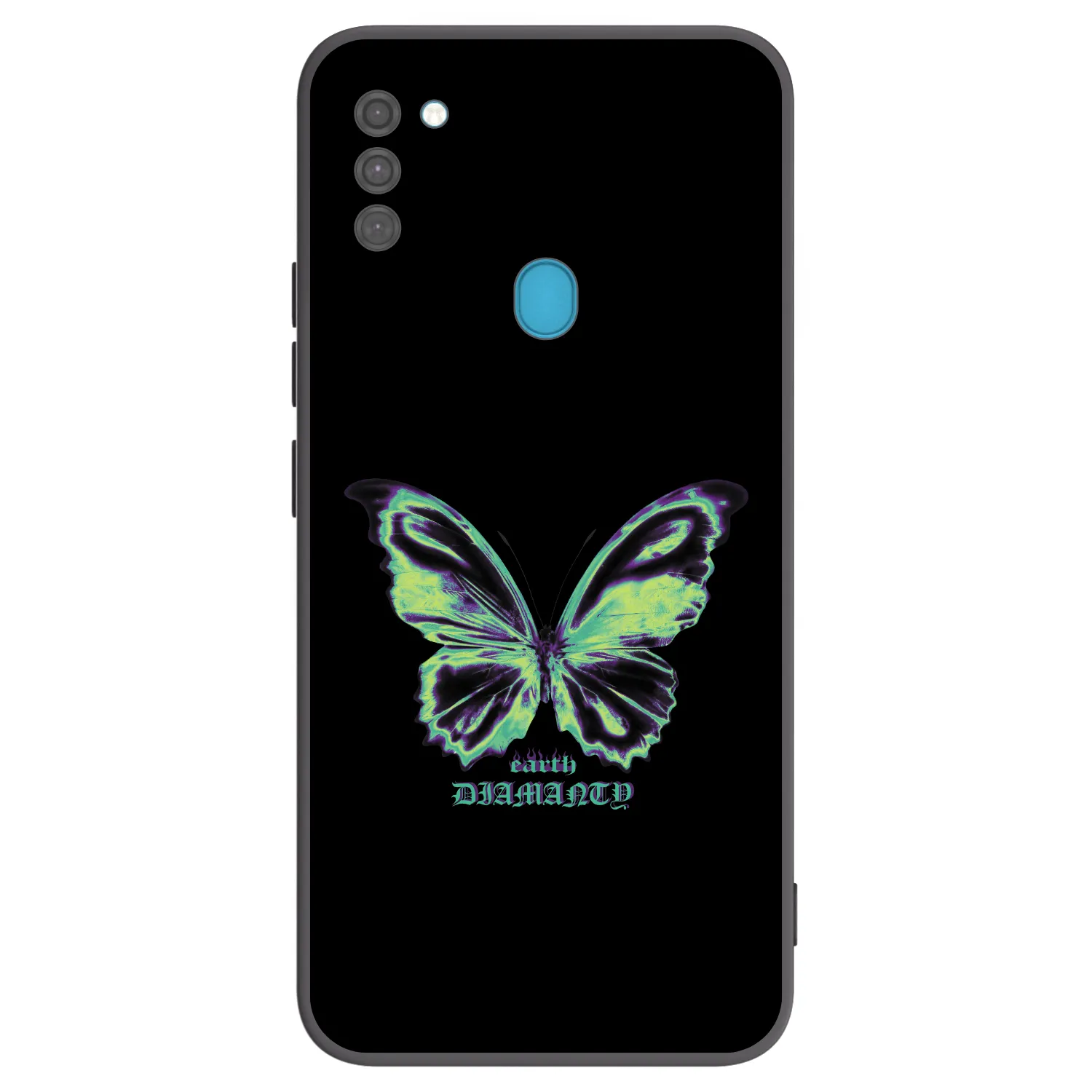 Picasee crna silikonska maskica za Samsung Galaxy M11 - Diamanty Blue