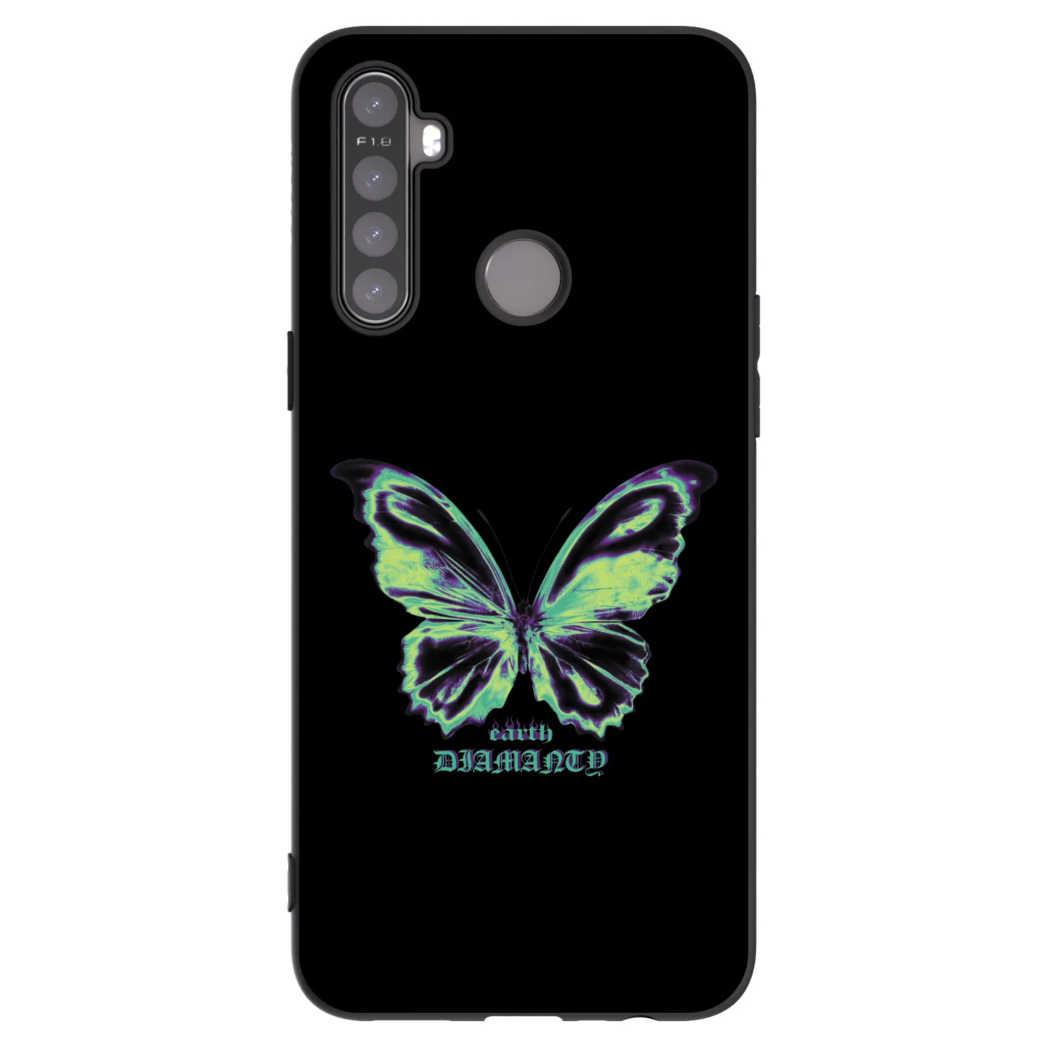 Picasee crna silikonska maskica za Realme 5 - Diamanty Blue