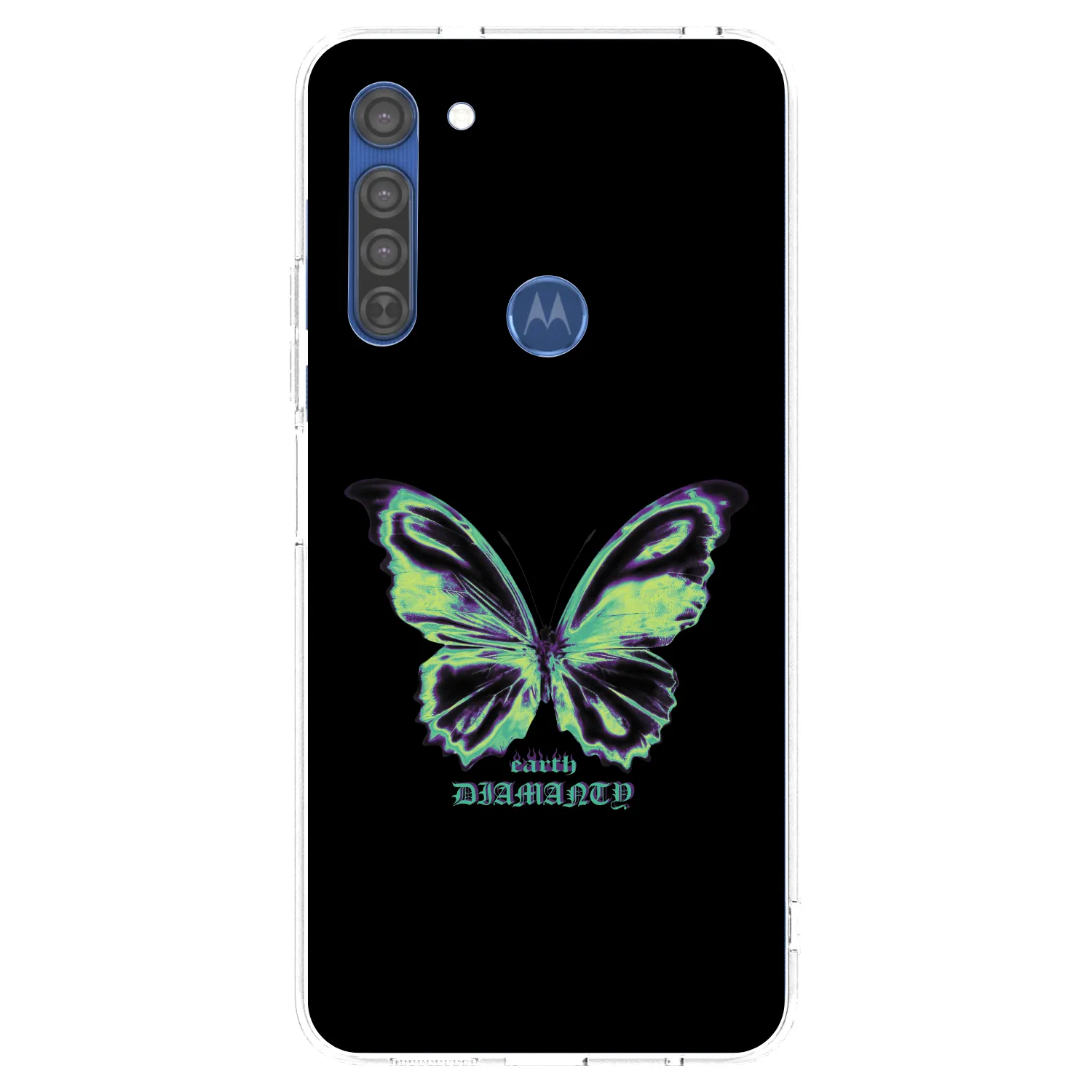 Picasee silikonska prozirna maskica za Motorola Moto G8 - Diamanty Blue