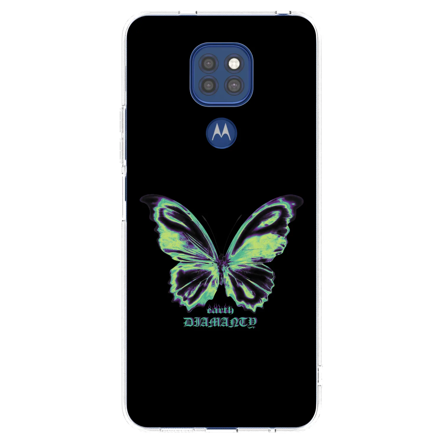 Picasee silikonska prozirna maskica za Motorola Moto G9 Play - Diamanty Blue