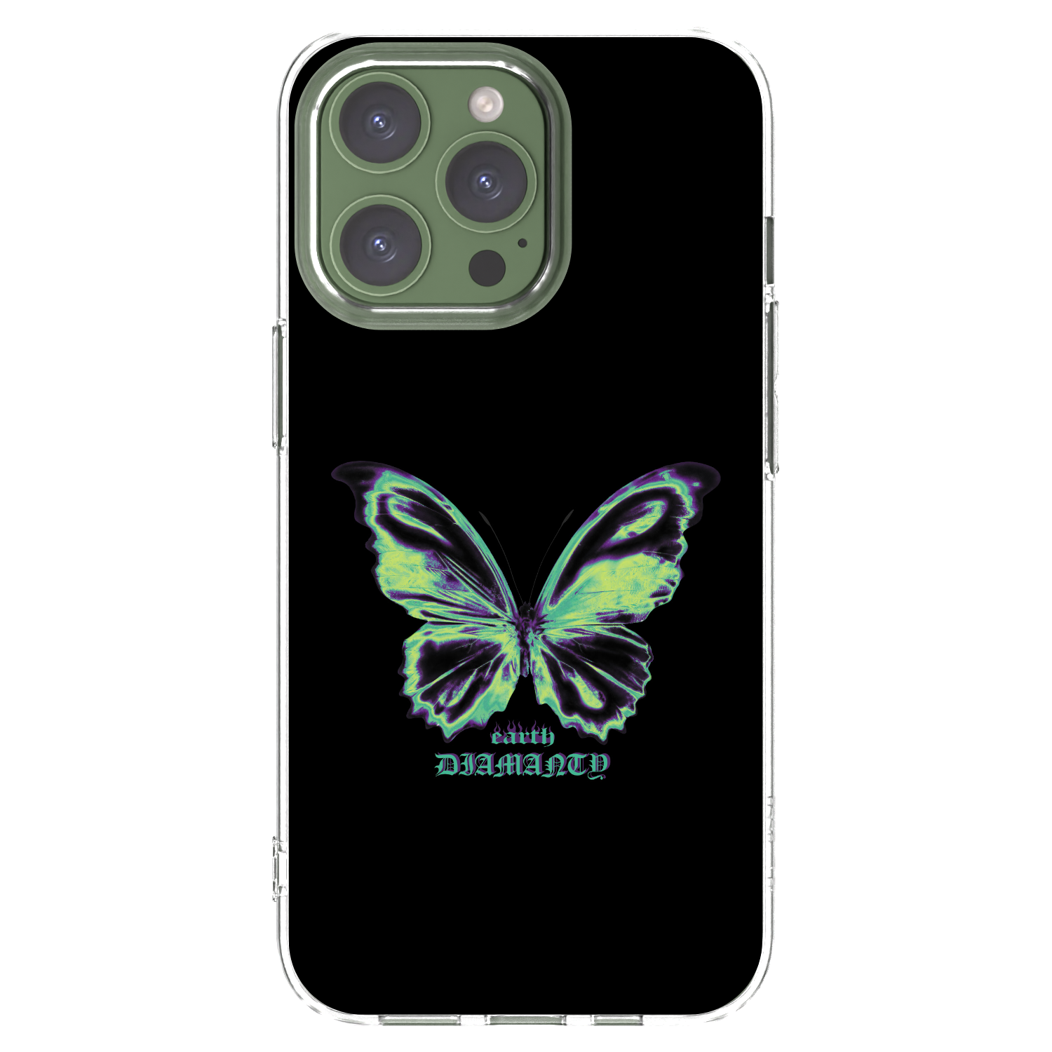 Picasee silikonska prozirna maskica za Apple iPhone 13 Pro - Diamanty Blue