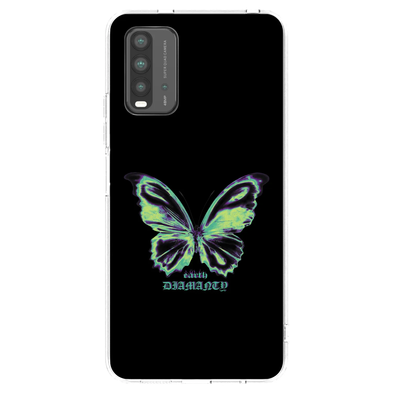 Picasee crna silikonska maskica za Xiaomi Redmi 9T - Diamanty Blue
