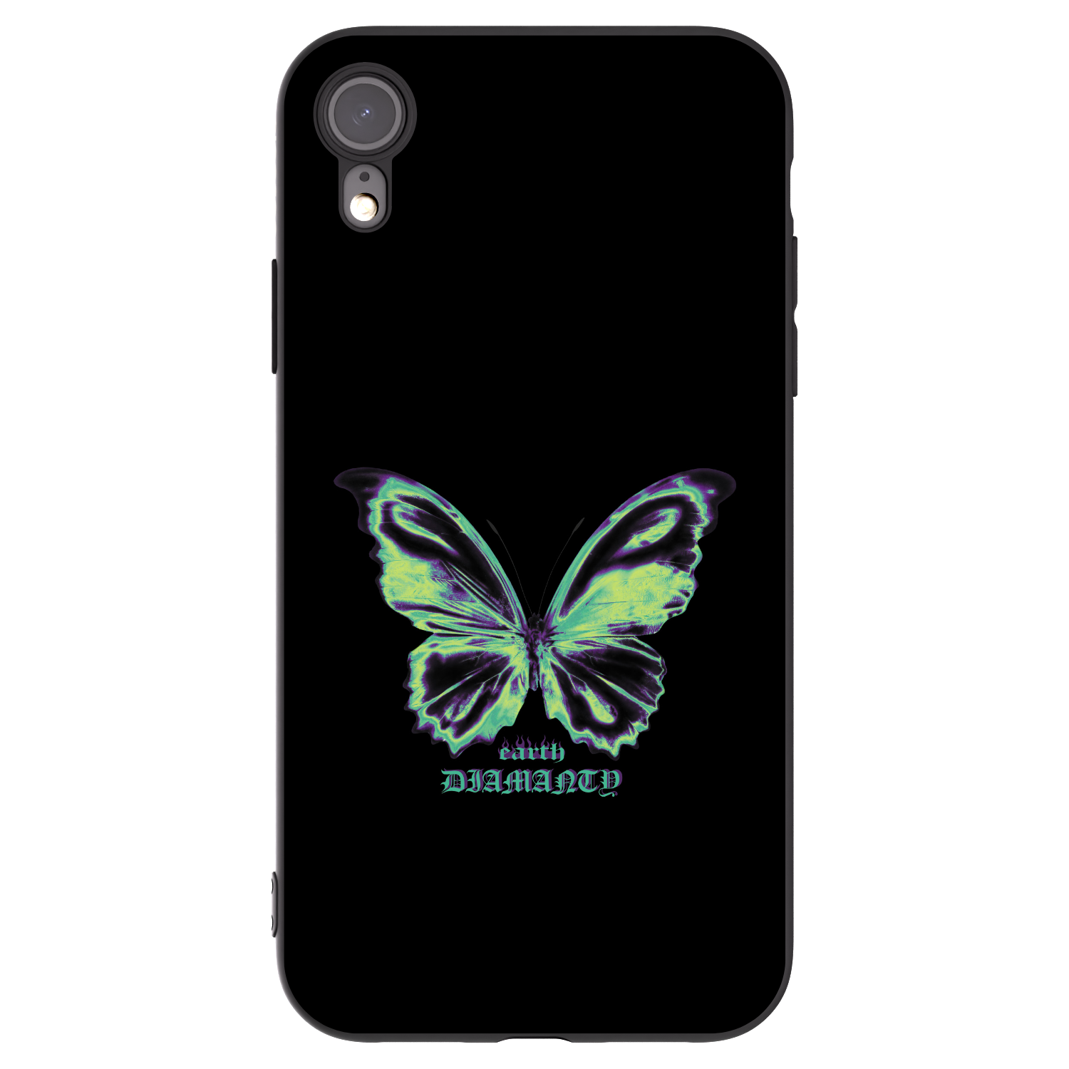 Picasee crna silikonska maskica za Apple iPhone XR - Diamanty Blue