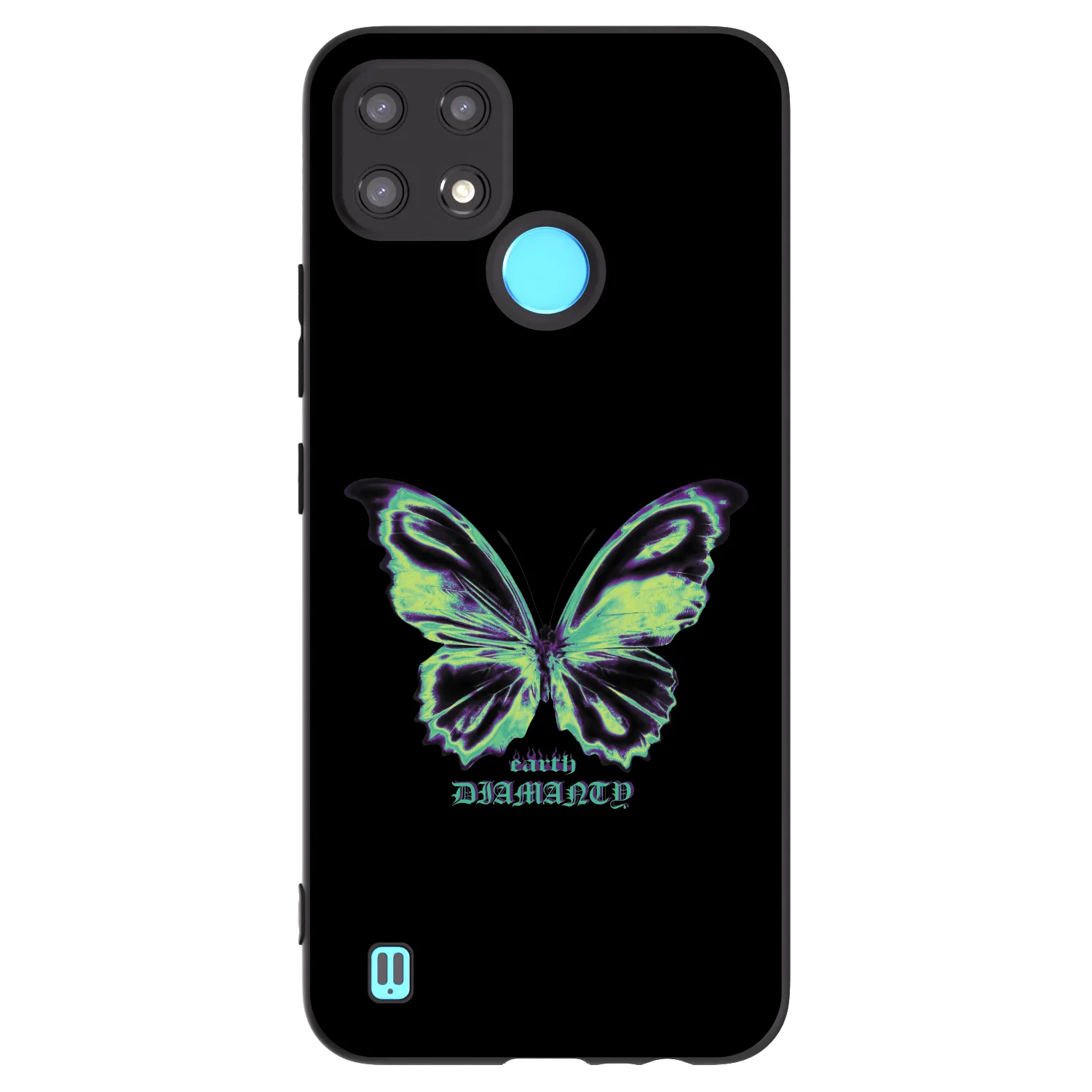Picasee crna silikonska maskica za Realme C21 - Diamanty Blue