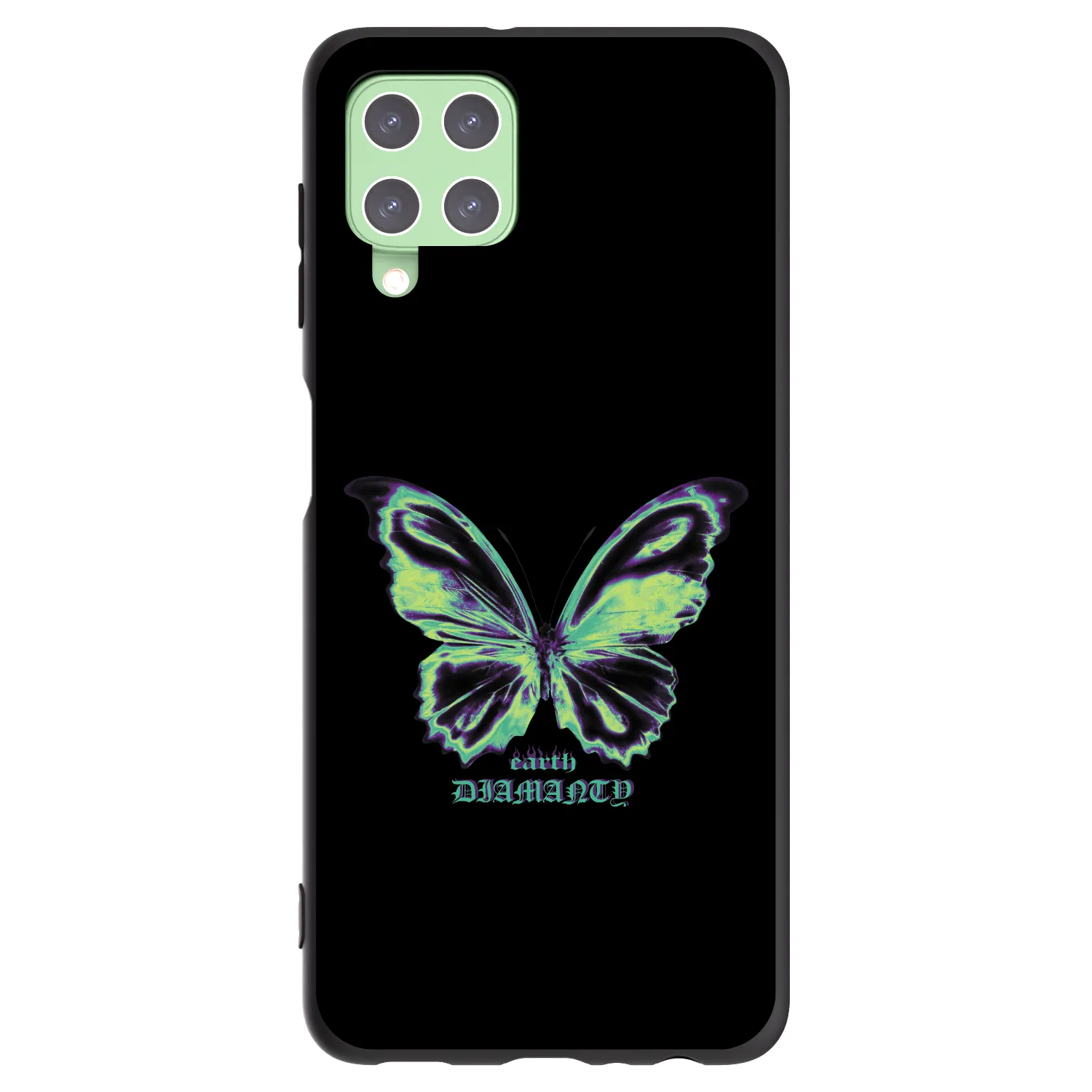 Picasee crna silikonska maskica za Samsung Galaxy A22 A225F 4G - Diamanty Blue
