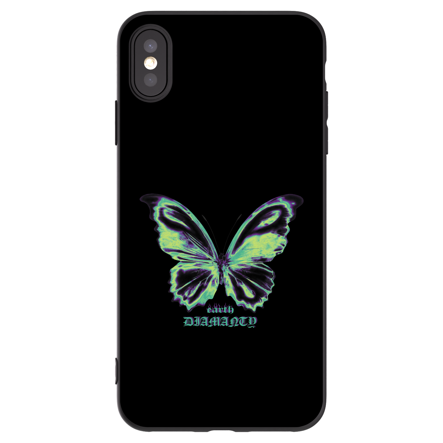 Picasee crna silikonska maskica za Apple iPhone XS Max - Diamanty Blue