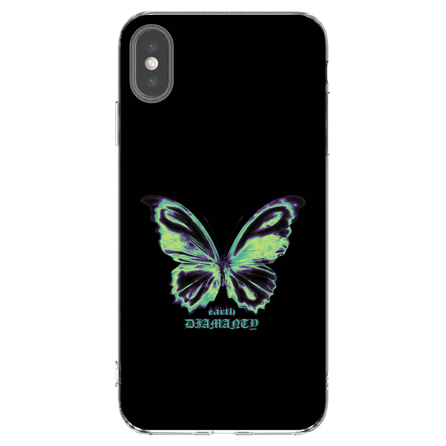 Picasee silikonska prozirna maskica za Apple iPhone XS Max - Diamanty Blue