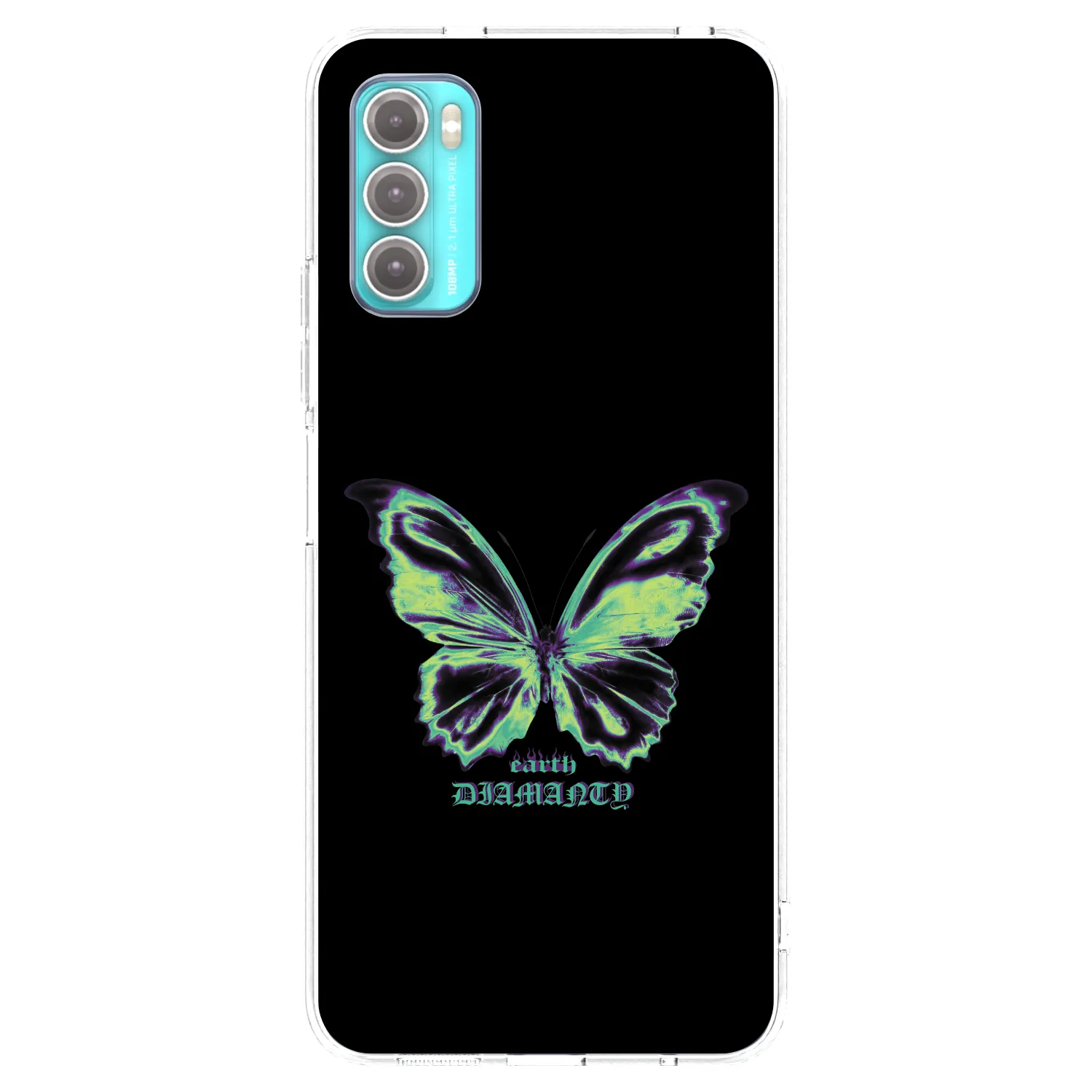 Picasee silikonska prozirna maskica za Motorola Moto G60 - Diamanty Blue