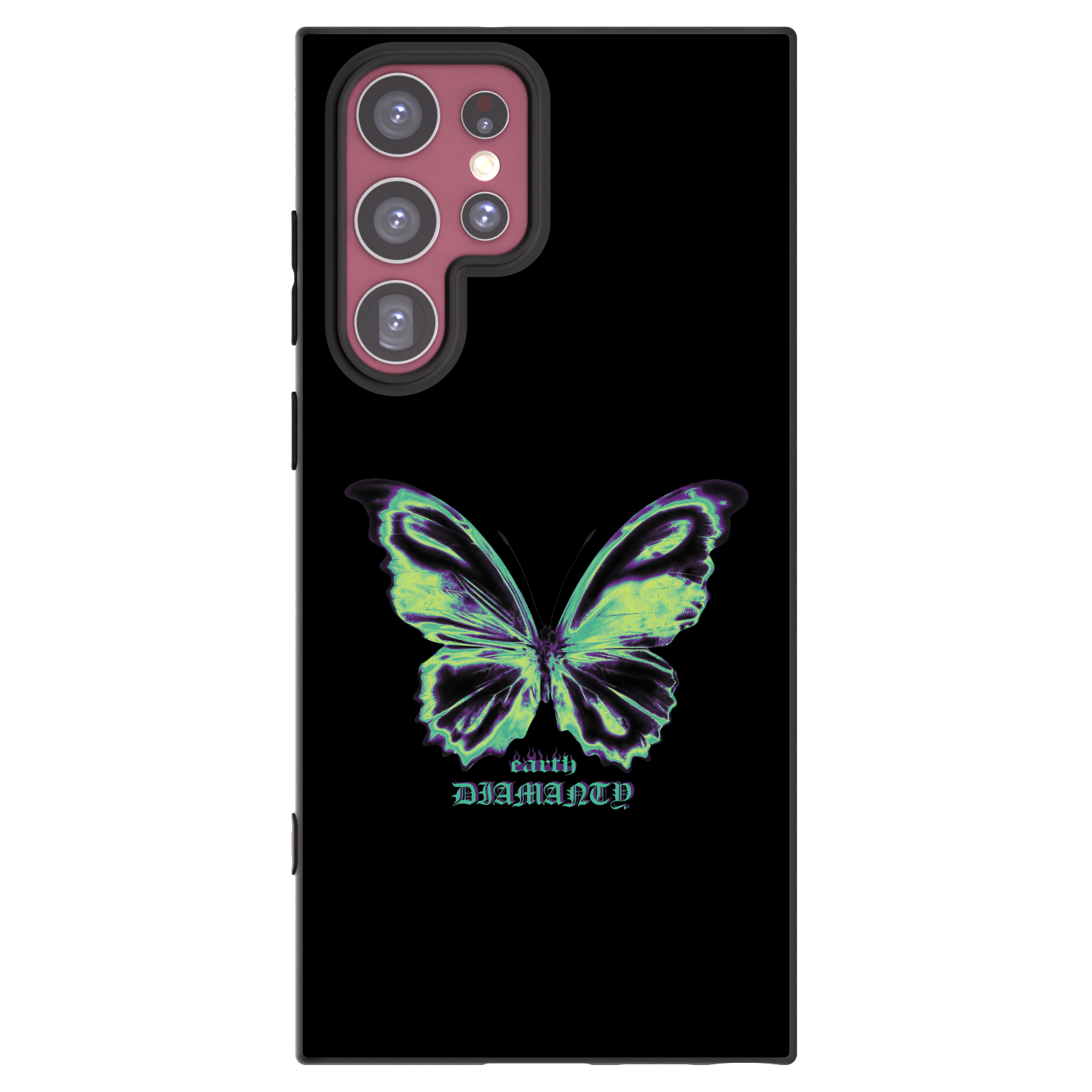 Picasee crna silikonska maskica za Samsung Galaxy S22 Ultra 5G - Diamanty Blue