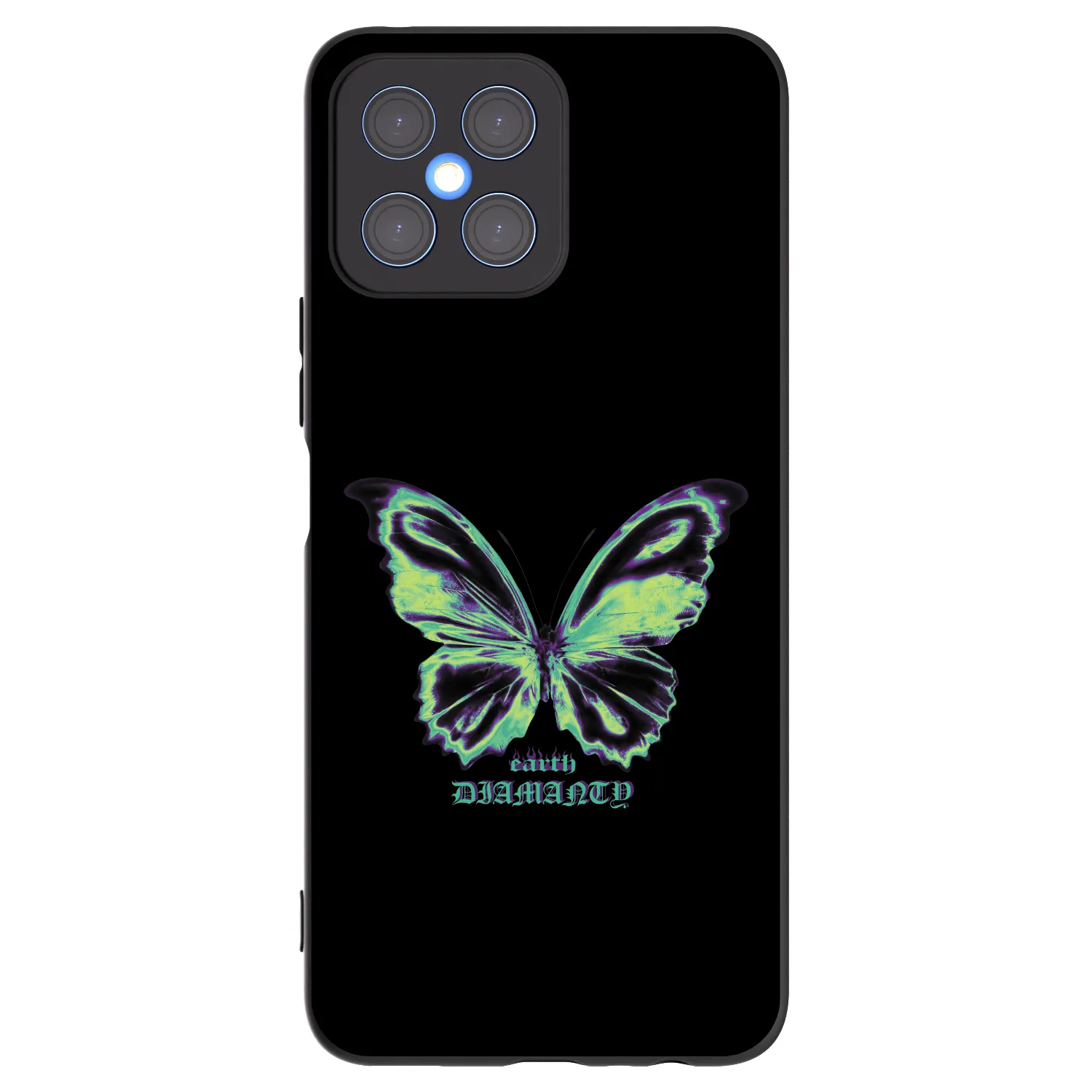Picasee crna silikonska maskica za Honor X8 4G - Diamanty Blue