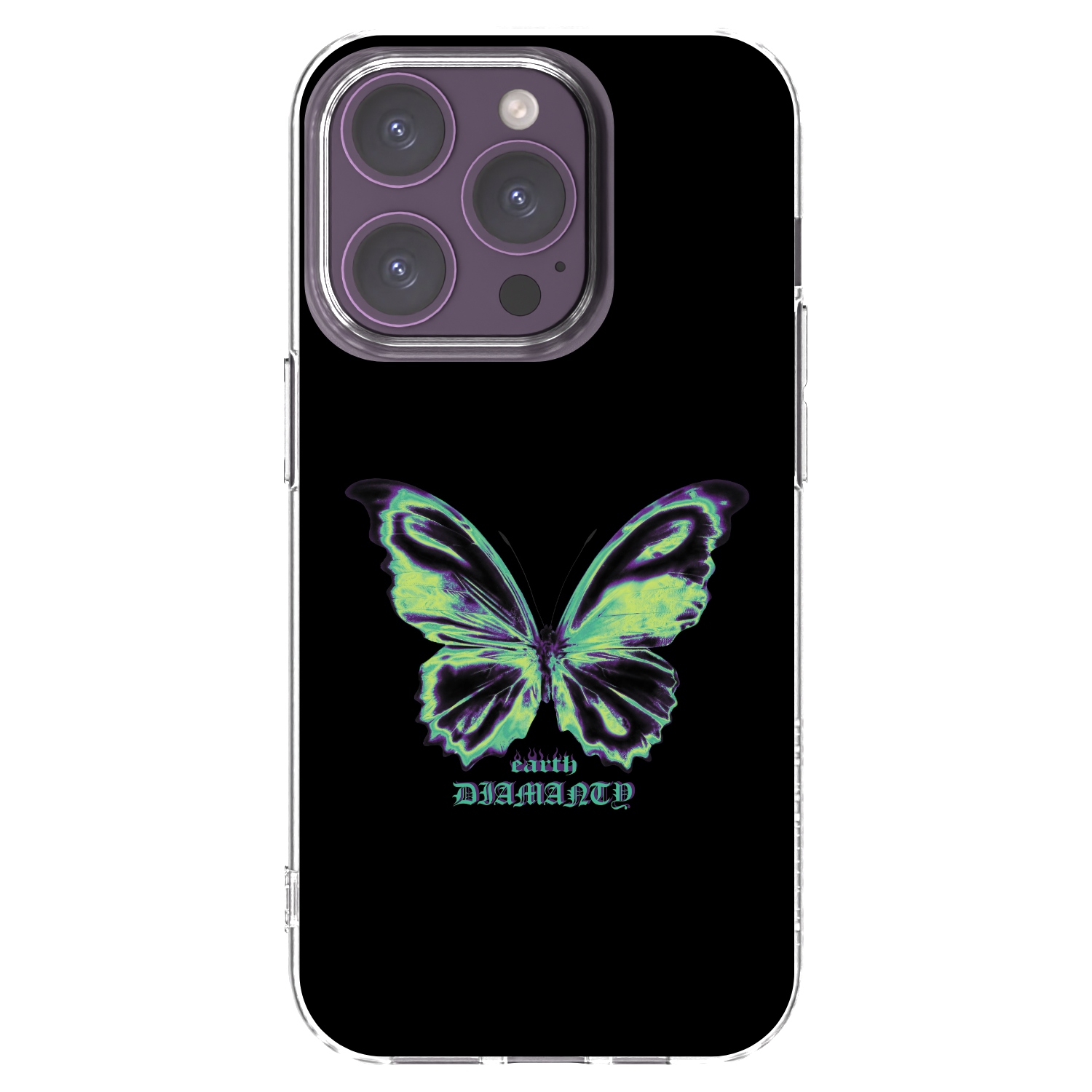 Picasee silikonska prozirna maskica za Apple iPhone 14 Pro - Diamanty Blue