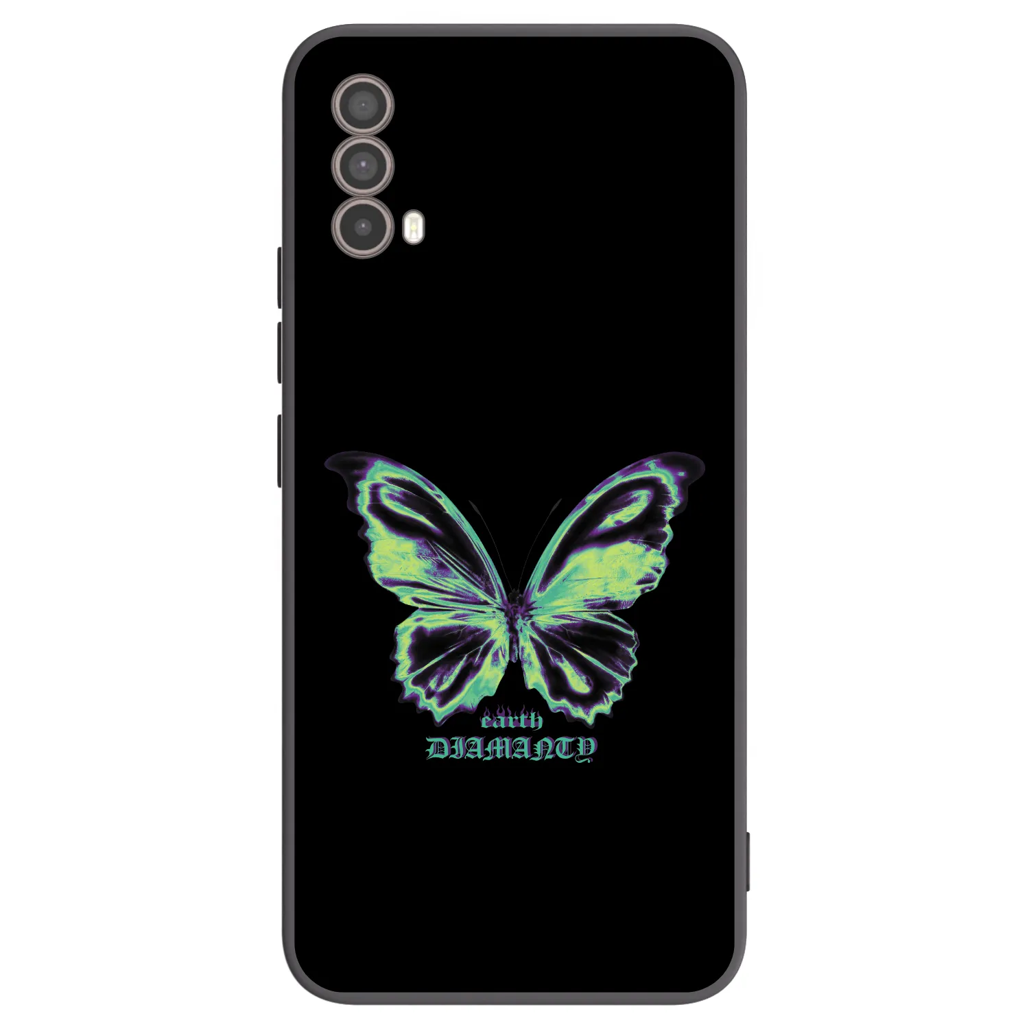 Picasee crna silikonska maskica za Motorola Moto E40 - Diamanty Blue
