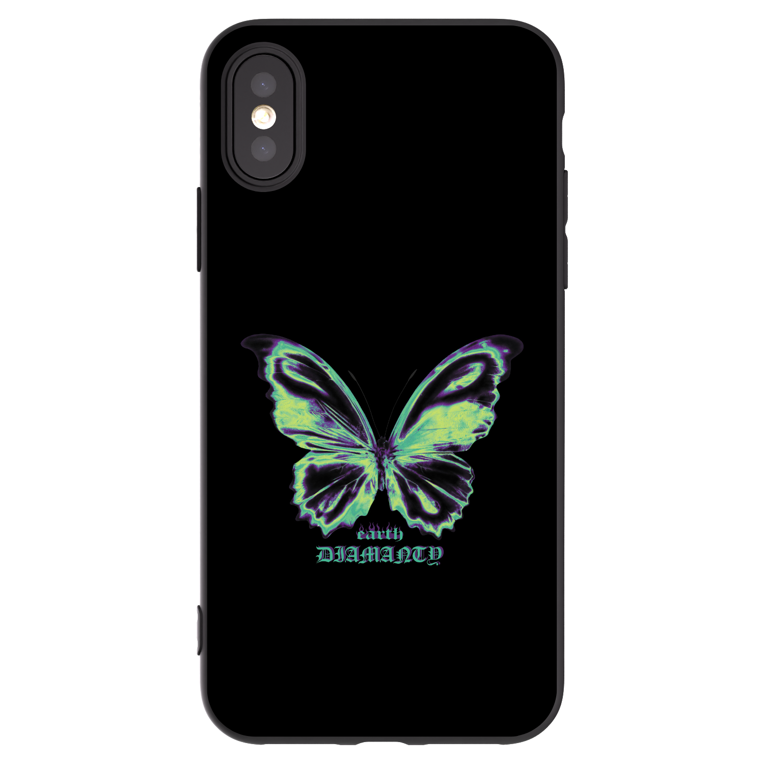 Picasee crna silikonska maskica za Apple iPhone X/XS - Diamanty Blue