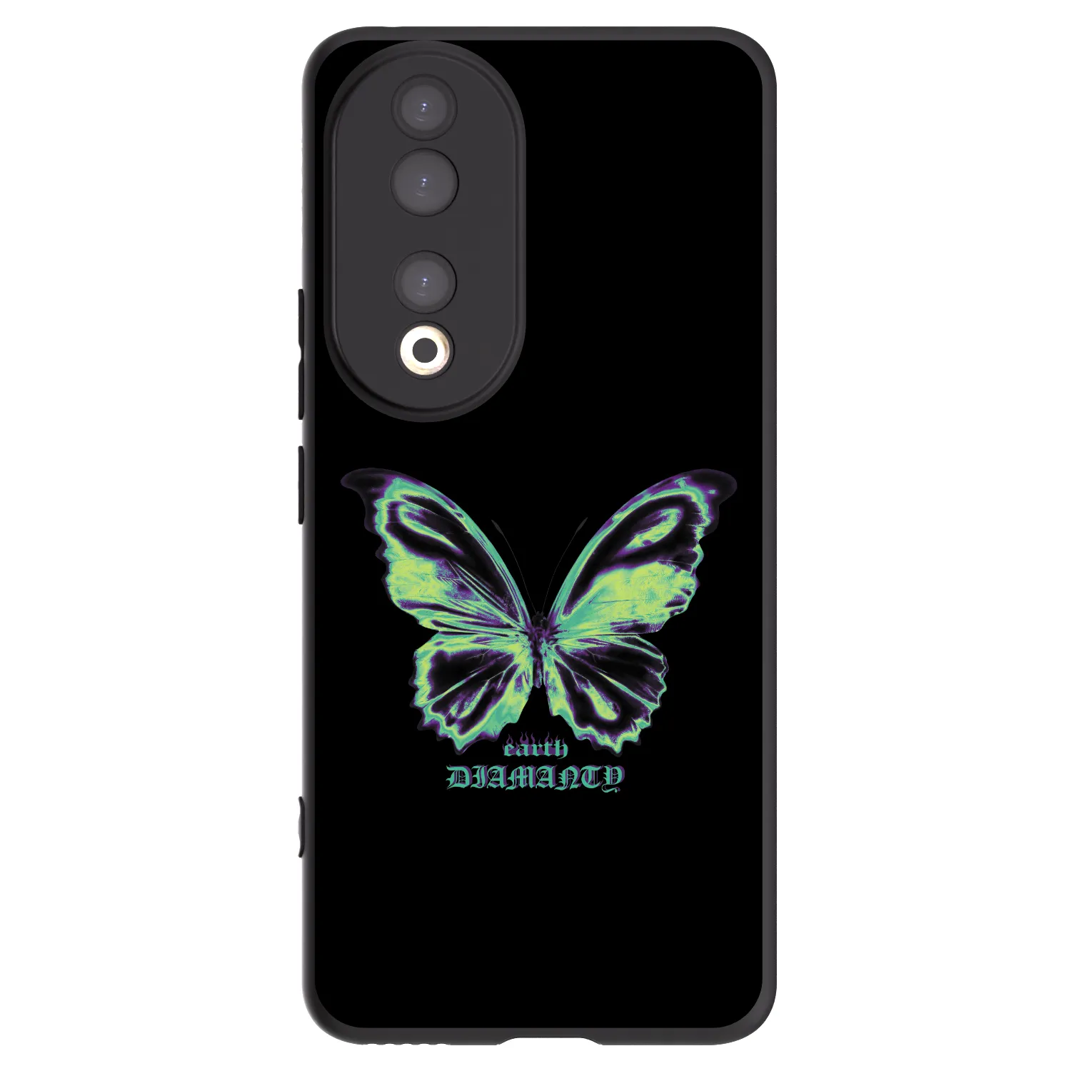 Picasee crna silikonska maskica za Honor 90 5G - Diamanty Blue