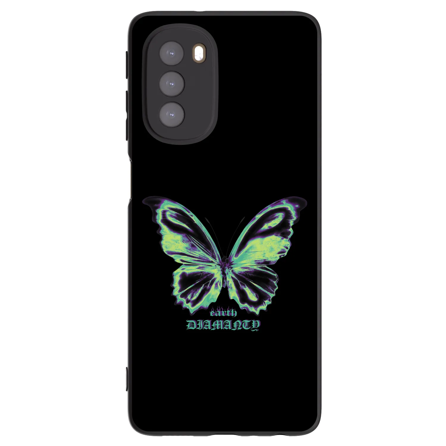 Picasee crna silikonska maskica za Motorola Moto G51 - Diamanty Blue
