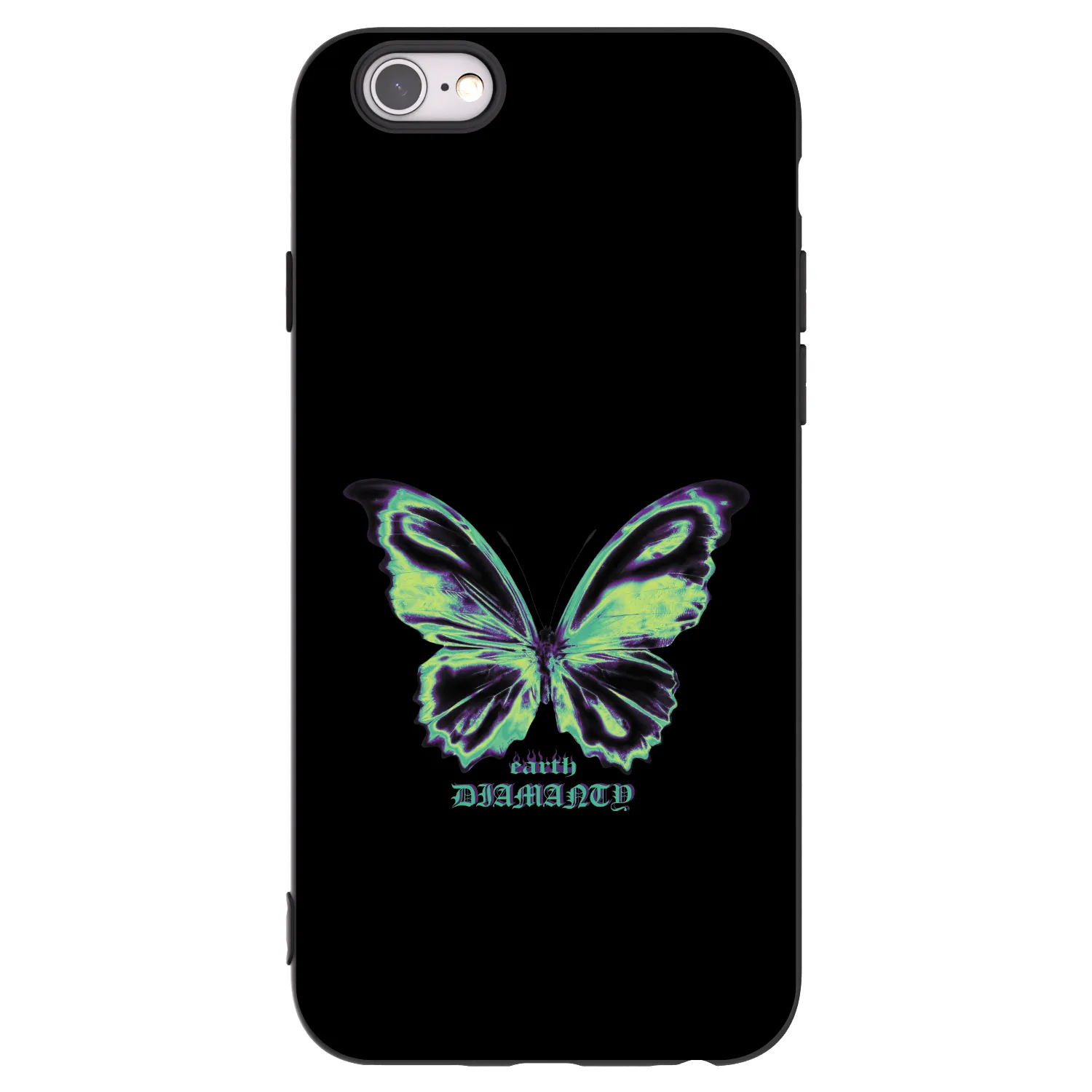 Picasee crna silikonska maskica za Apple iPhone 6/6S - Diamanty Blue