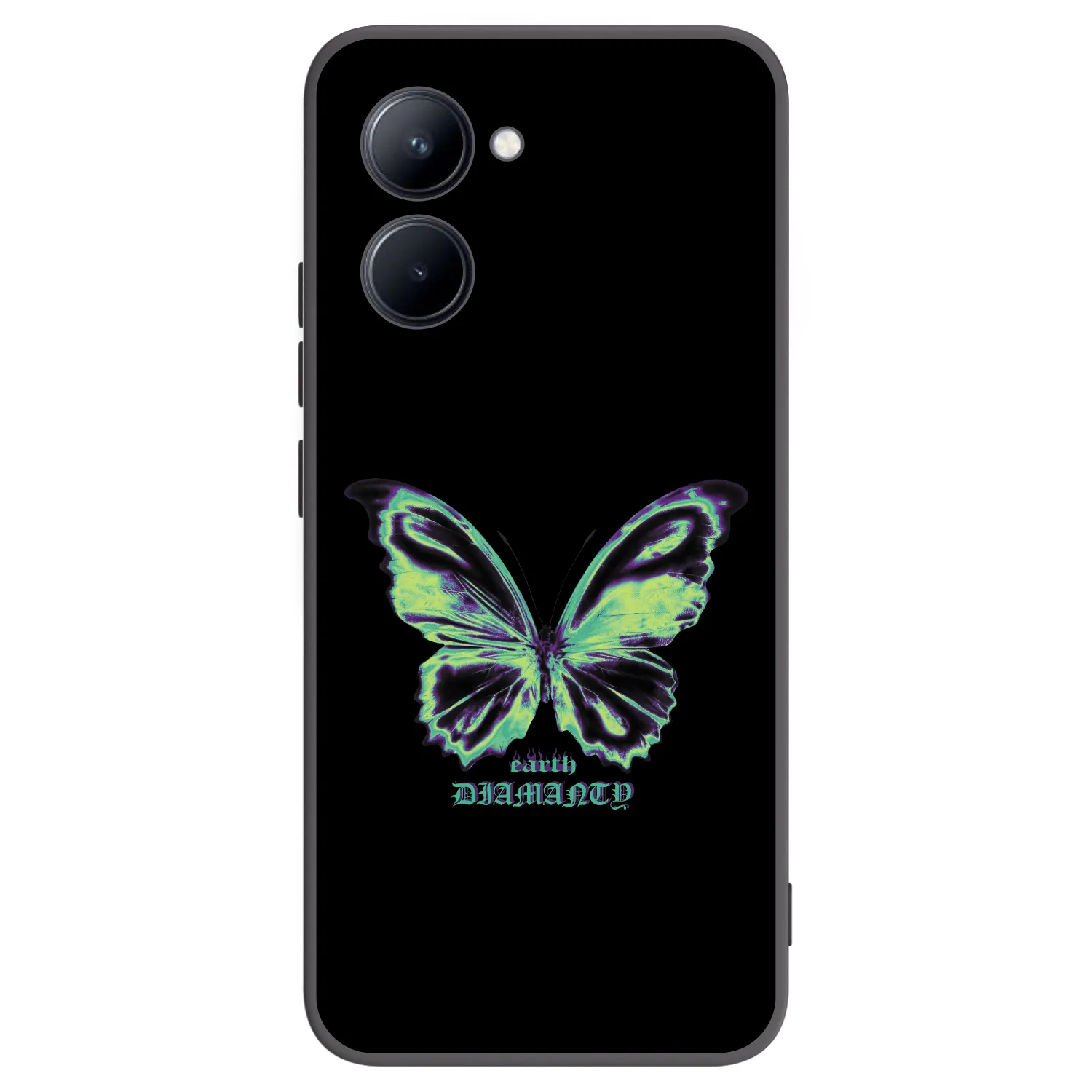 Picasee crna silikonska maskica za Realme C33 (2023) - Diamanty Blue