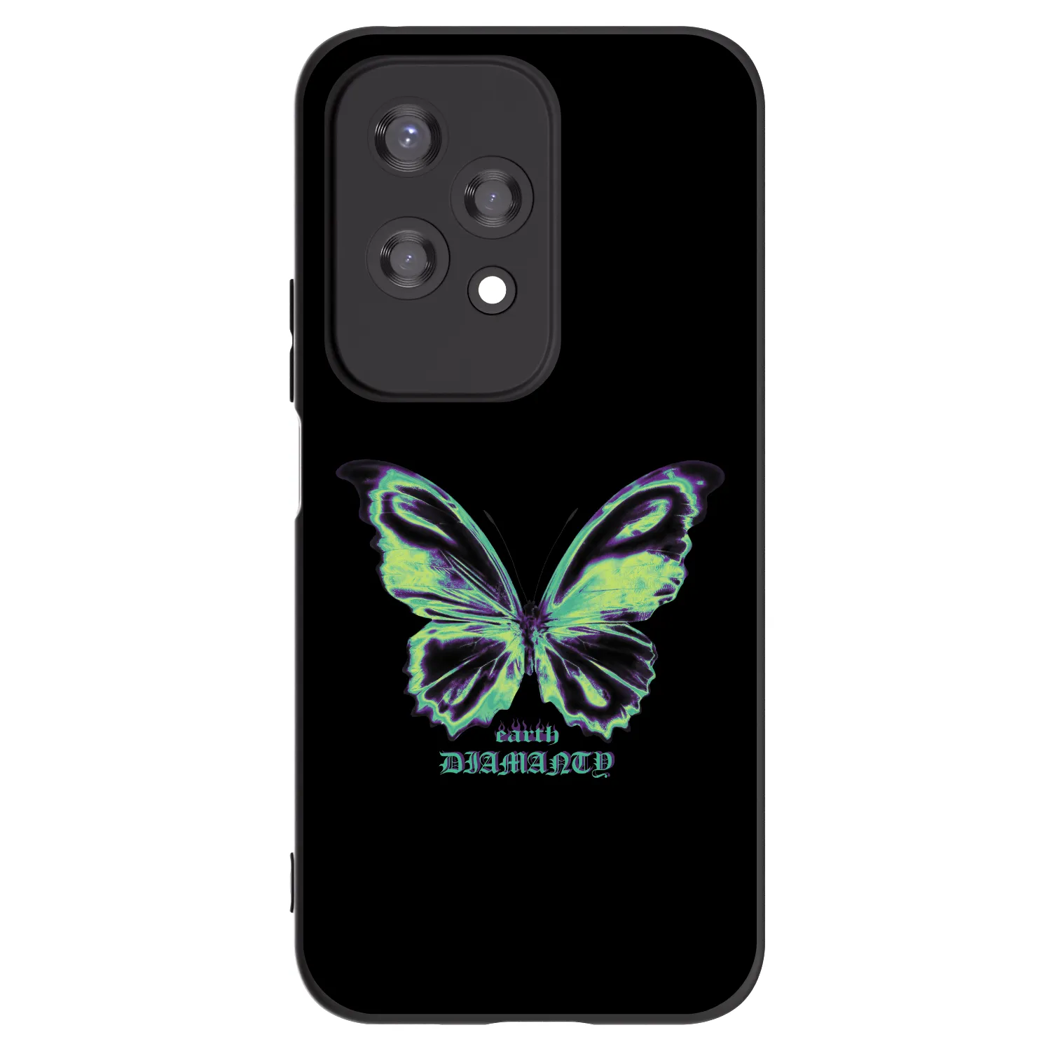 Picasee crna silikonska maskica za Honor 200 Lite - Diamanty Blue