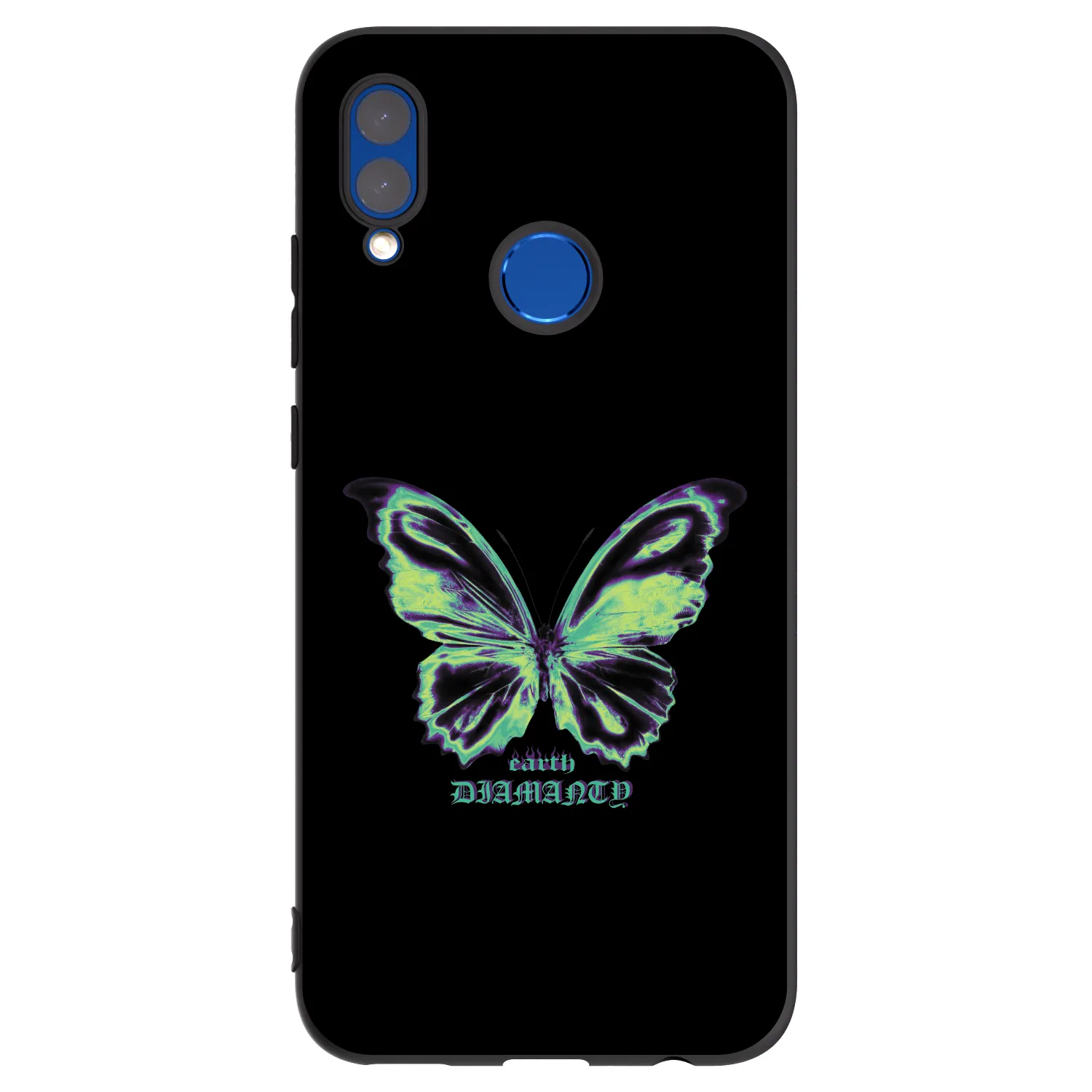 Picasee crna silikonska maskica za Huawei P Smart 2019 - Diamanty Blue