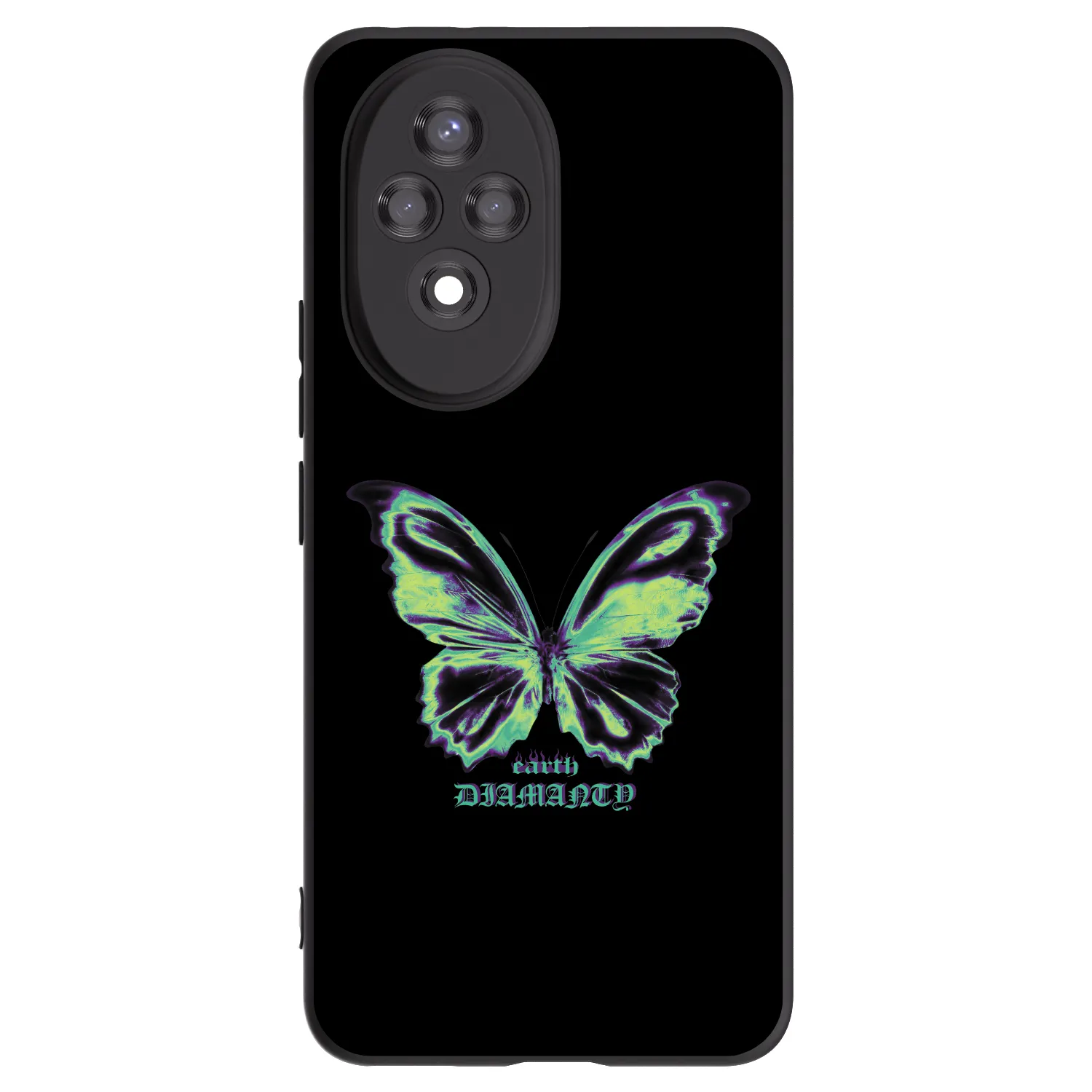 Picasee crna silikonska maskica za Honor 200 Pro 5G - Diamanty Blue