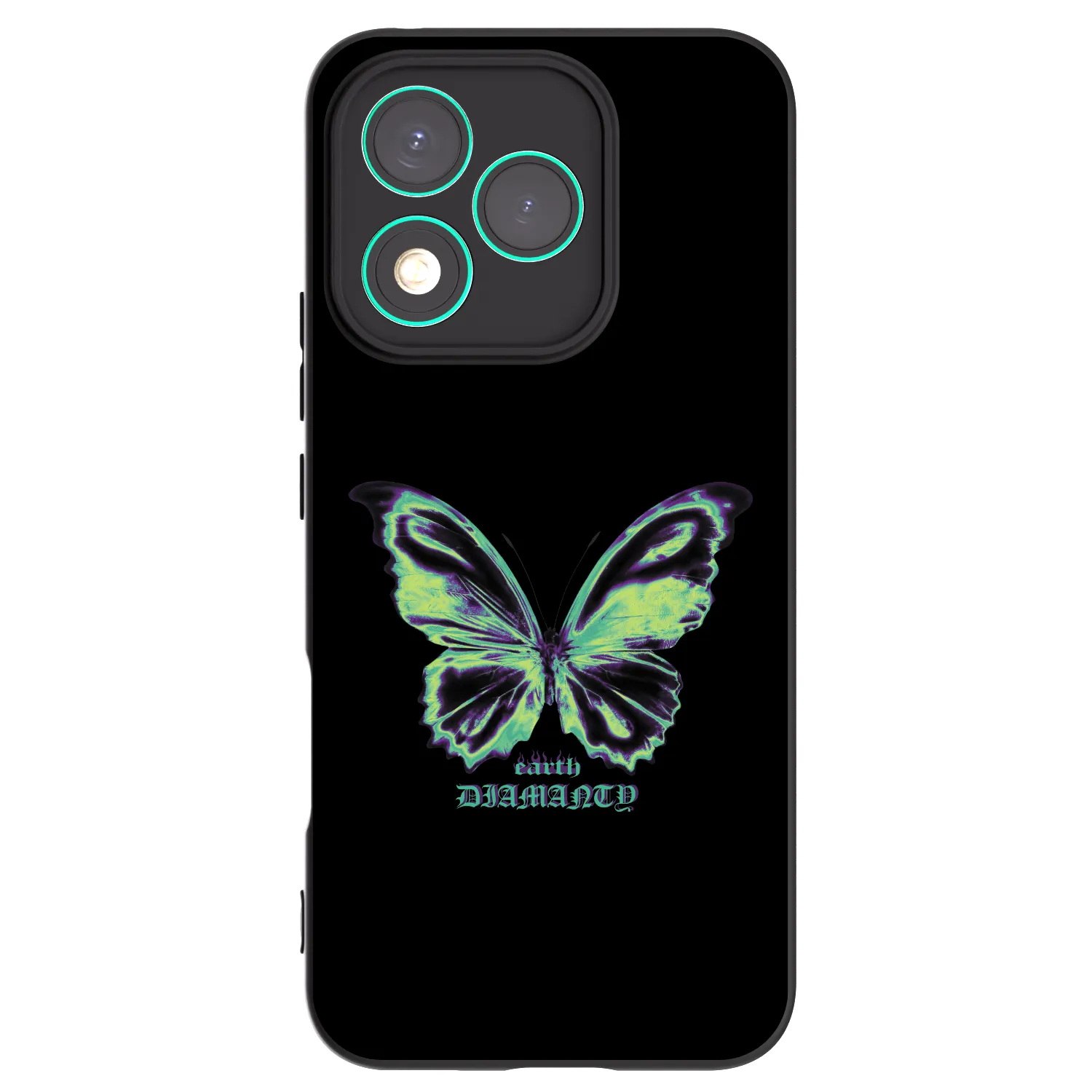 Picasee crna silikonska maskica za Honor 400 Lite 5G - Diamanty Blue