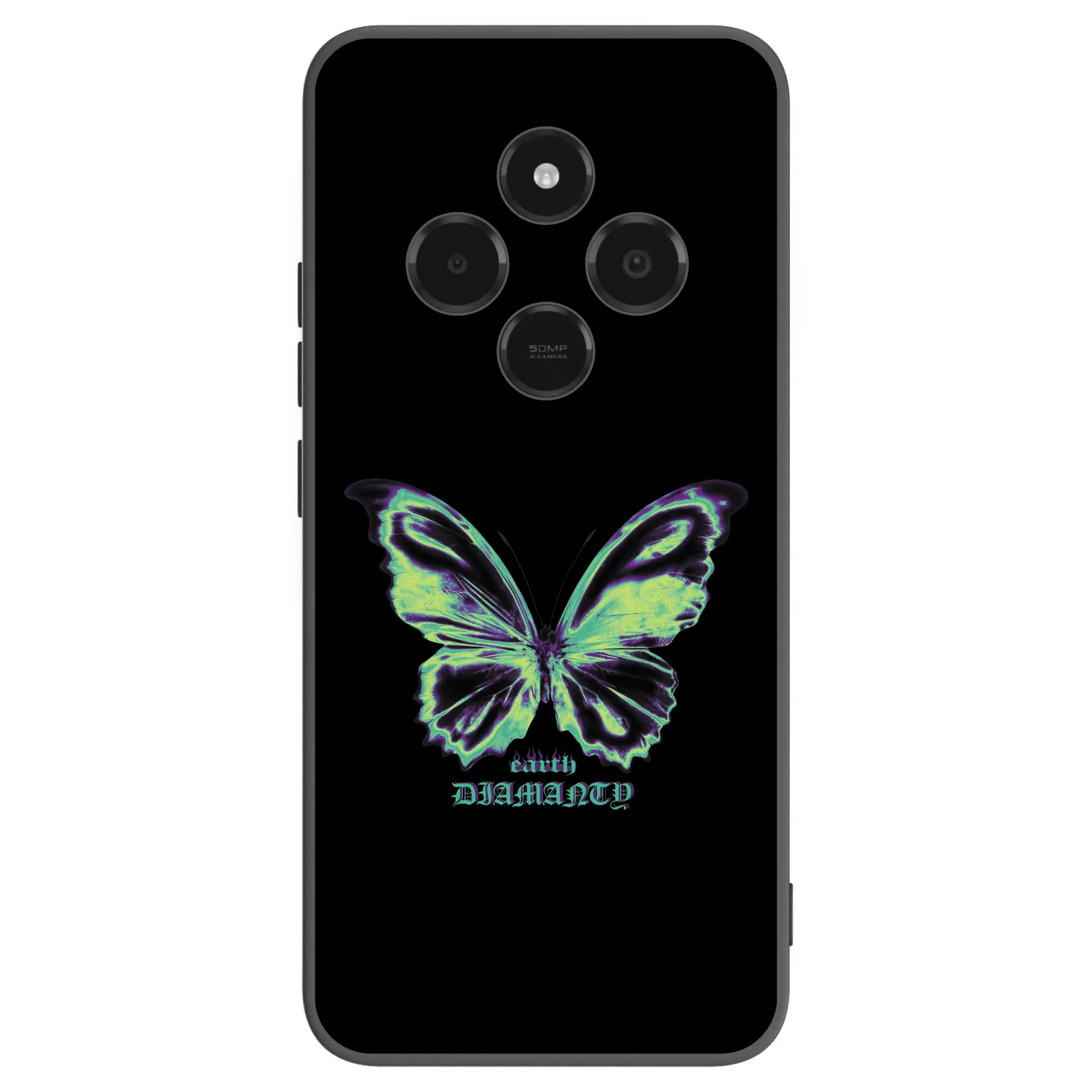 Picasee crna silikonska maskica za Xiaomi Poco C75 - Diamanty Blue